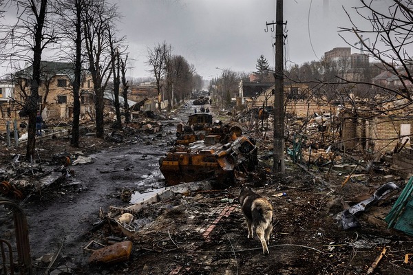 Picture showing the destruction in Ukraine due to the war